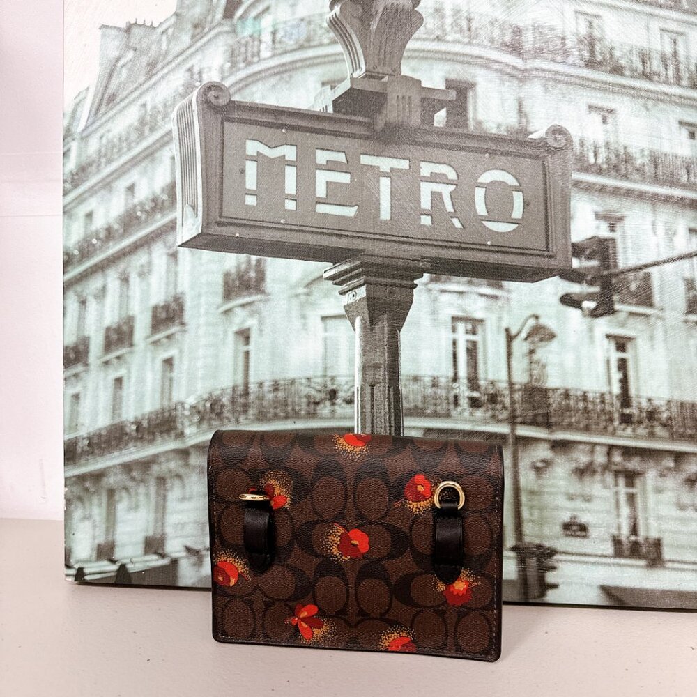 Coach C6040 Foldover Belt Bag In Signature Canvas With Pop Floral Print In Brown - Picture 3 of 9